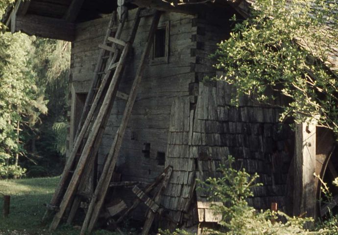 Die Mühle an ihrem ursprünglichen Standort, 1970.